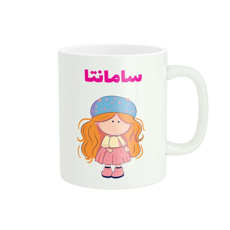 ماگ پاد آفرین طرح دخترانه مدل اسم شخصی سامانتا کد C393