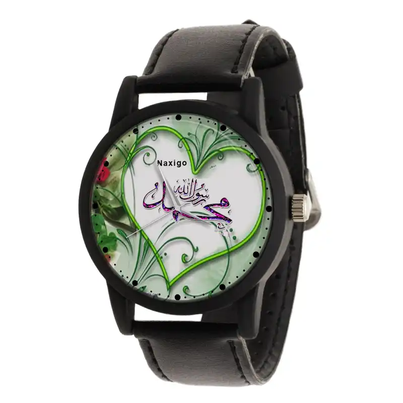 ساعت مچی عقربه ای ناکسیگو طرح محمد رسول الله کد LF4258