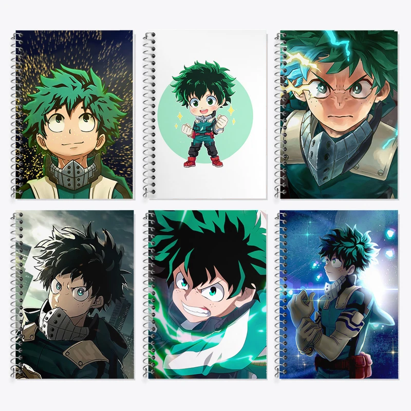 دفتر زبان 50 برگ خندالو مدل دو خط طرح میدوریا انیمه آکادمی قهرمان من کد 668 مجموعه 6 عددی