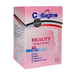 پودر کلاژن تقویت‌کننده پوست، مو و ناخن کلاژینو بیوتی مدل Beauty حاوی کلاژن پپتاید ماهی، ویتامین سی، زینک، بیوتین و هیالورونیک اسید، مکمل 5 در 1 ضدپیری و آنتی‌اکسیدان ساخت فرانسه، بسته 30 عددی