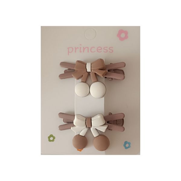 گیره مو دخترانه مدل ضربدری پاپیونی بسته ۲ عددی