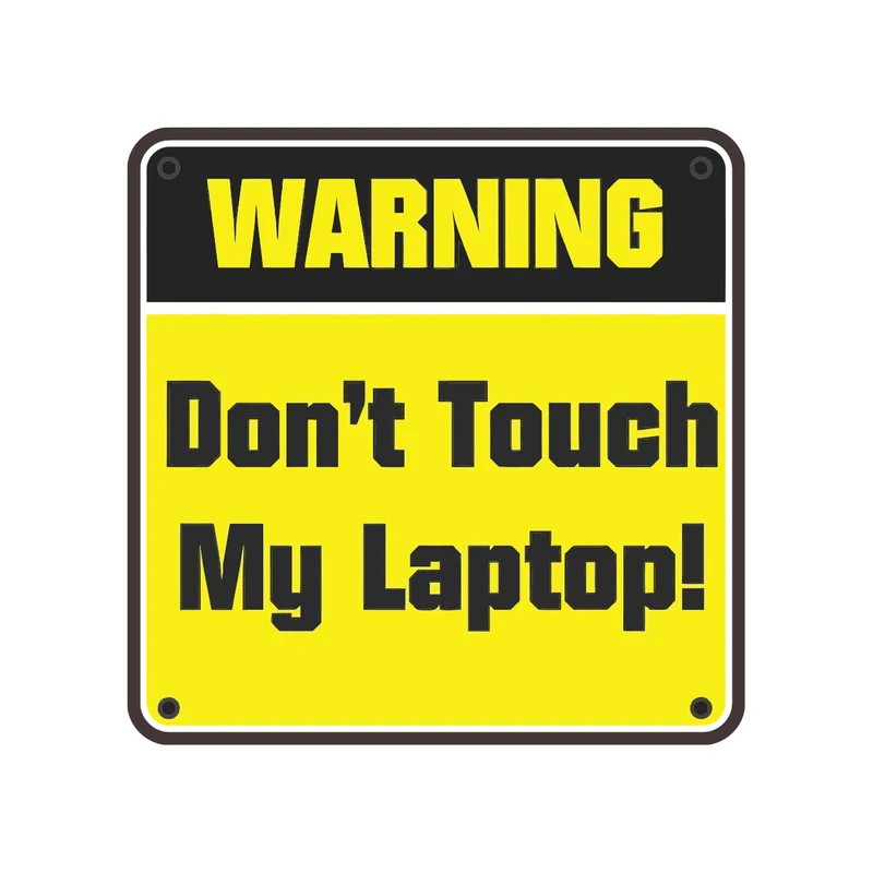 برچسب لپ تاپ پویا مارکت طرح به لپتاپم دست نزن کد 1708