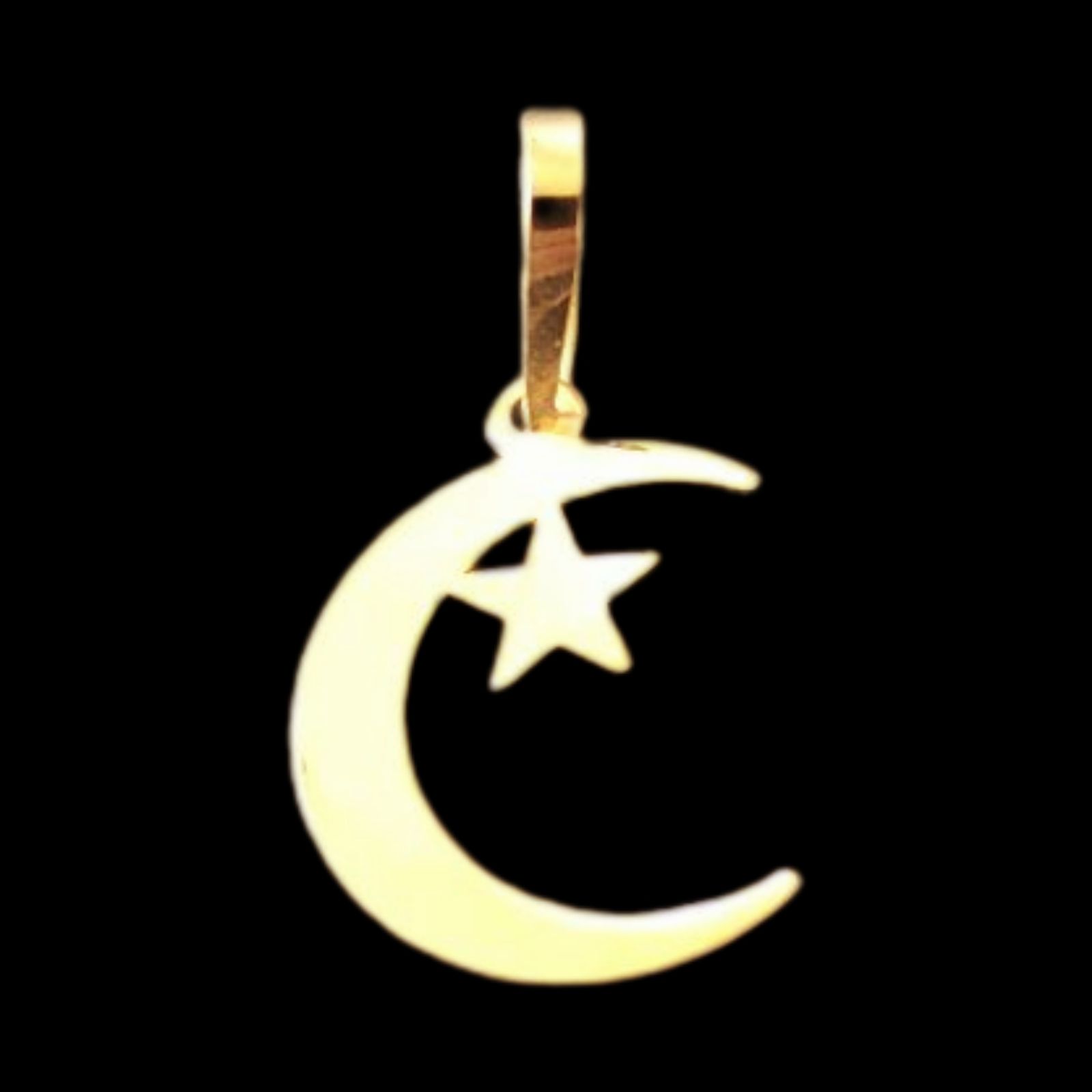 آویز گردنبند طلا 18 عیار زنانه مدل ماه و ستاره -  - 1
