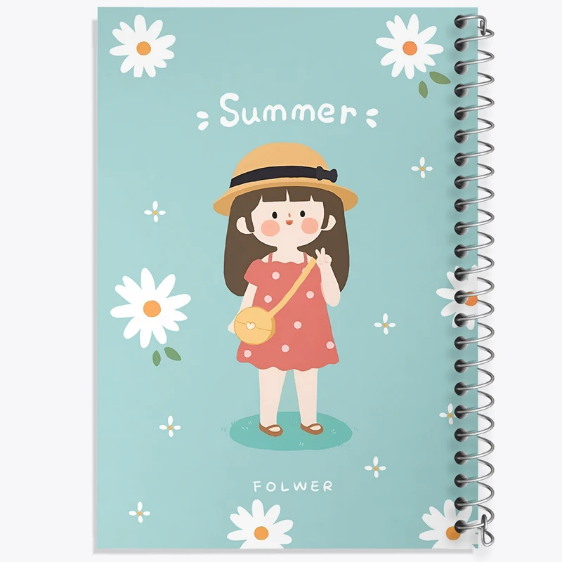 دفتر ژورنال نویسی 50 برگ خندالو مدل نقطه ای طرح دخترانه کیوت کد N3973