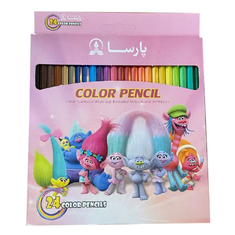 مداد رنگی 24 رنگ پارسا مدل trolls