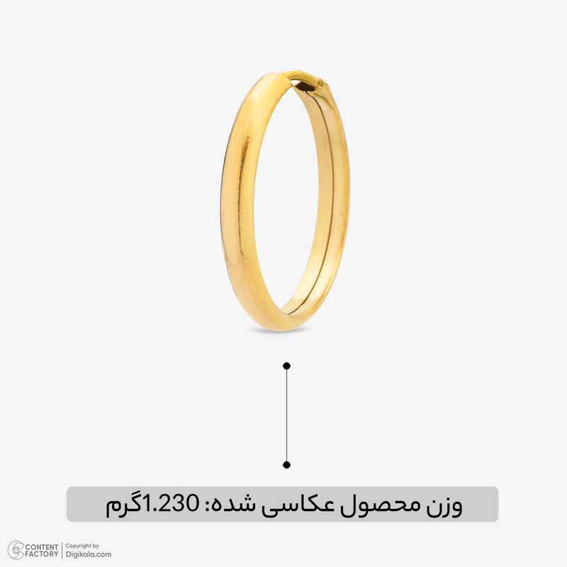 گوشواره حلقه‌ای طلا 18 عیار زنانه گالری طلا و جواهر هانی مدل em27 - 2