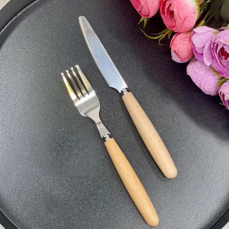 کارد میوه خوری مدل دسته چوبی مجموعه 6 عددی