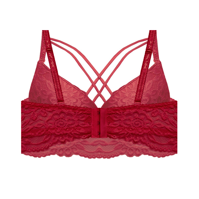 سوتین زنانه مدل اسفنجی دکلته هارنس دوبل گیپور جکدار کاپ B کد 685795