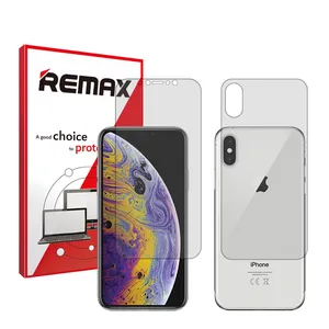 Remax HyGEL model transparent screen protector suitable for Apple iPhone XS Max mobile phone along with the back protector