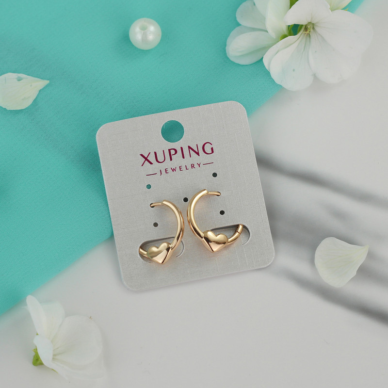 گوشواره زنانه ژوپینگ مدل قلب کد G385 گوشواره زنانه ژوپینگ مدل قلب کد G385