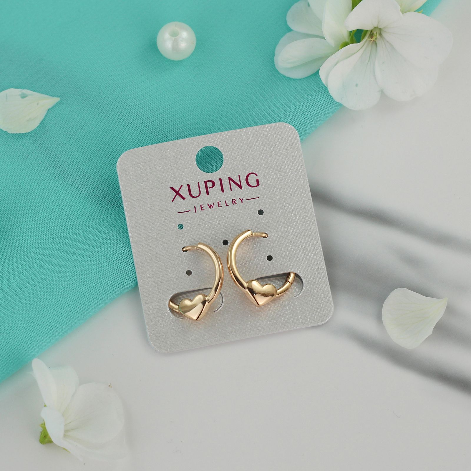 گوشواره زنانه ژوپینگ مدل قلب کد G385 -  - 2