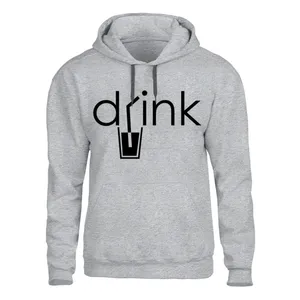 هودی مردانه مدل drink کد P01 رنگ طوسی