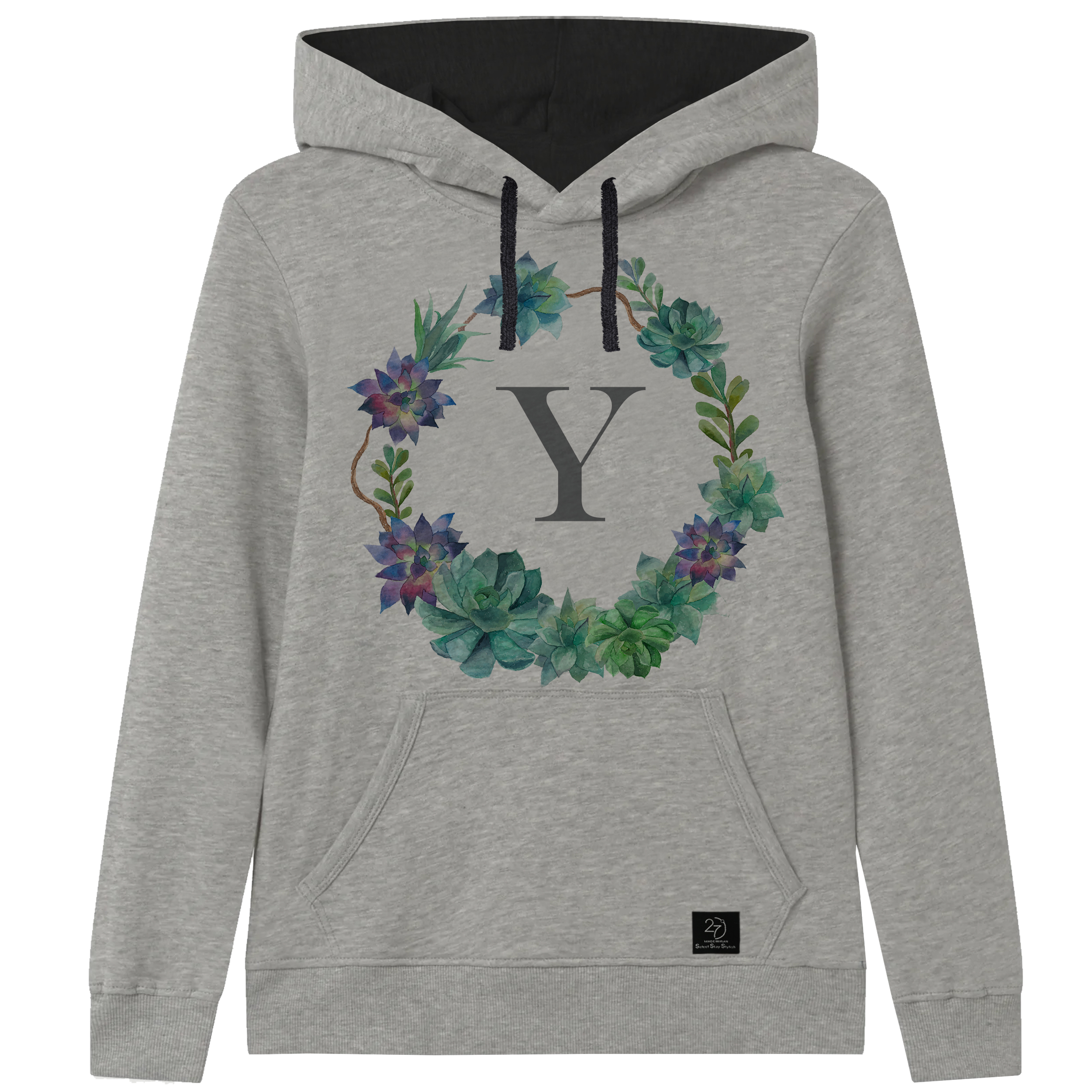 هودی دخترانه 27 مدل Y کد V50 رنگ طوسی