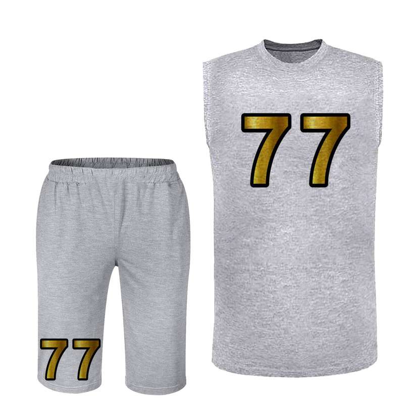 ست تاپ و شلوارک مردانه مدل 77 کد 227 رنگ طوسی