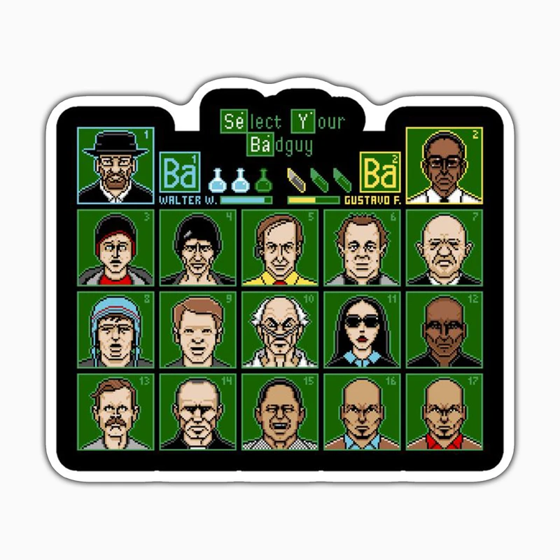 استیکر لپ تاپ و موبایل بووم طرح سریال Breaking Bad مدل Video Game کد WR24