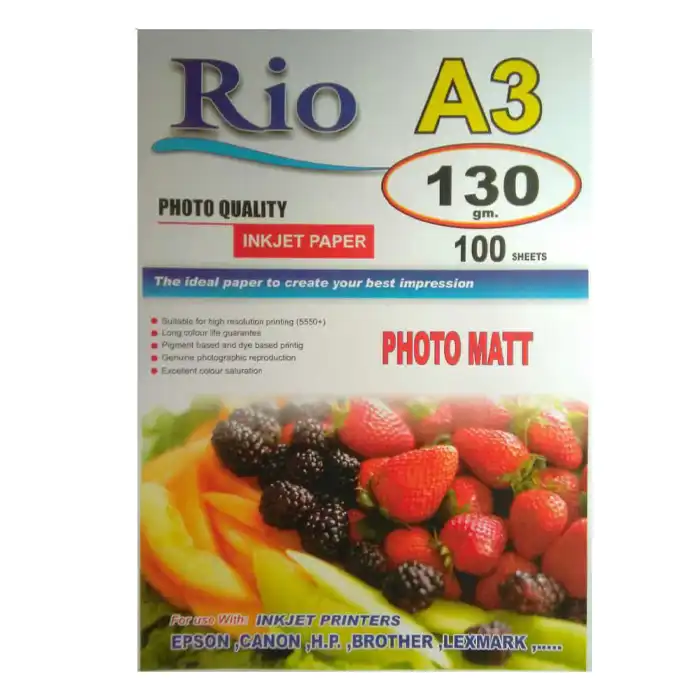 کاغذ کوتد مات ریو مدل 130 گرم سایز A3 بسته 100 عددی
