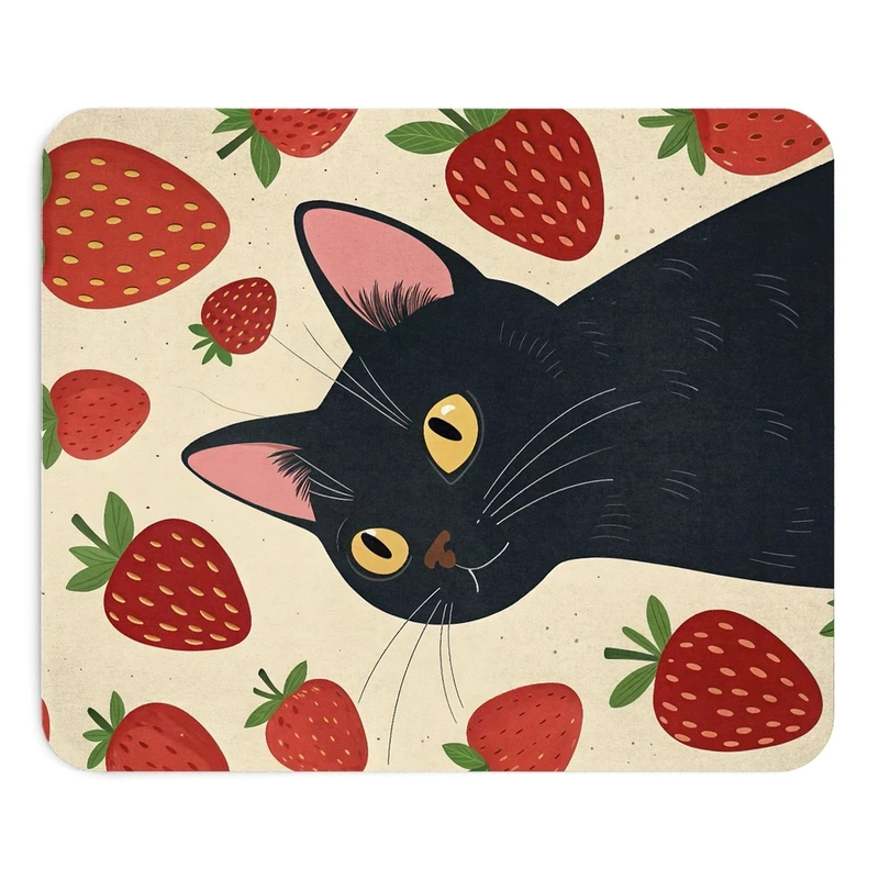 ماوس پد طرح گربه سیاه سایز 19x24 سانتی متر