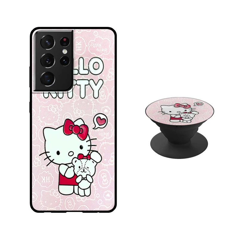 کاور دکین مدل Rikki طرح Tedy مناسب برای گوشی موبایل سامسونگ Galaxy S21 Ultra به همراه پایه نگهدارنده