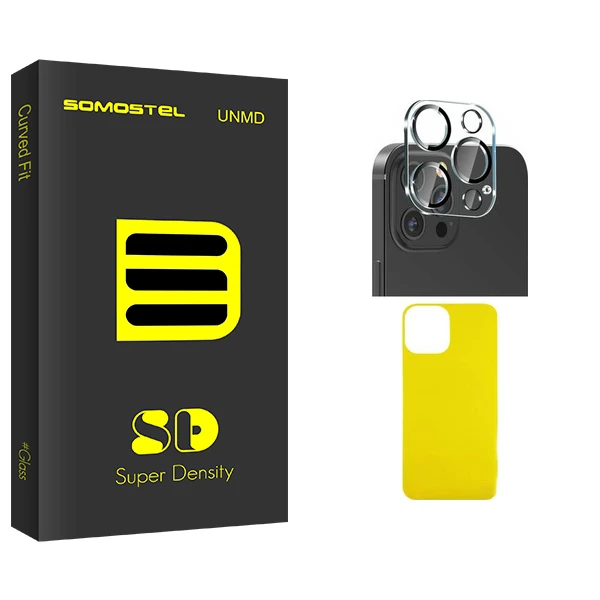 محافظ پشت گوشی سوماستل مدل SD Glass FLL مناسب برای گوشی موبایل اپل iPhone 13 ProMax  به همراه محافظ لنز دوربین
