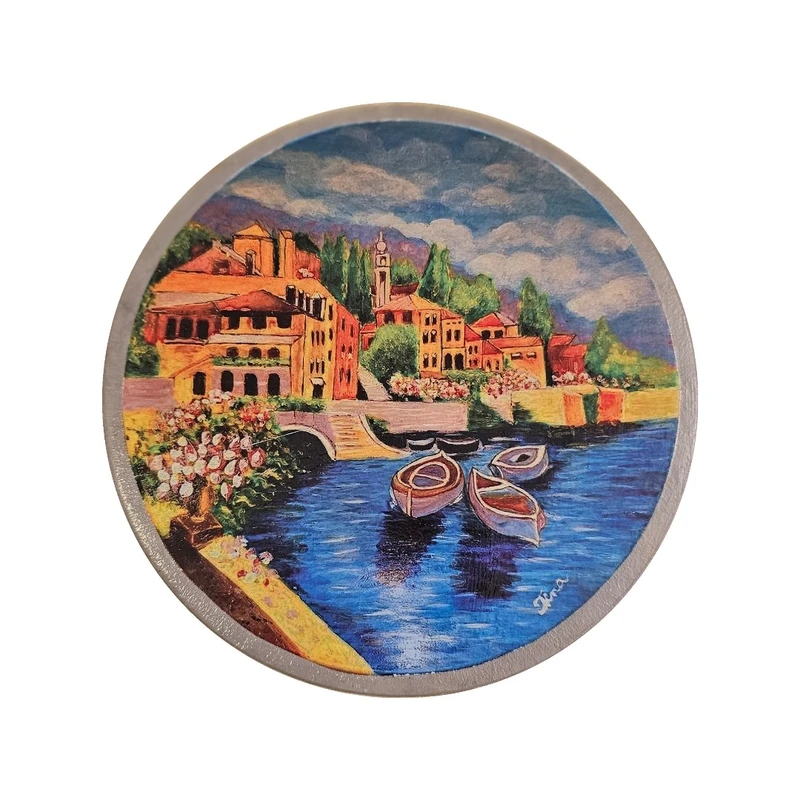 بشقاب دیوارکوب سفالی طرح منظره کد 4427