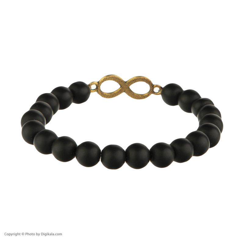 دستبند مدل مهره ای اونیکس طرح بی نهایت کد006