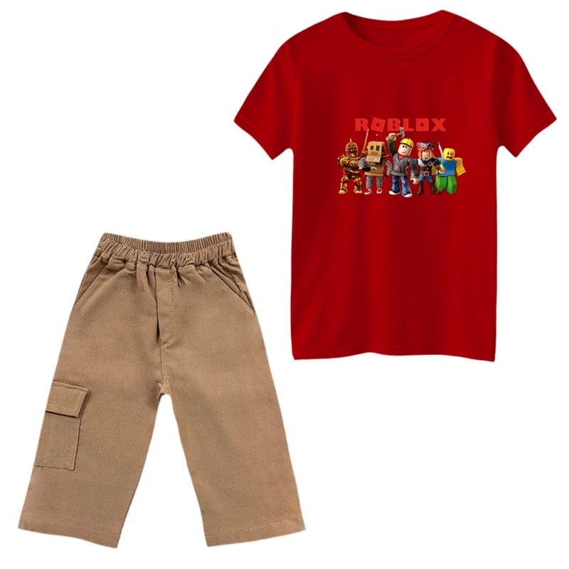 ست تی‌شرت و شلوارک پسرانه مدل روبلاکس کد 1