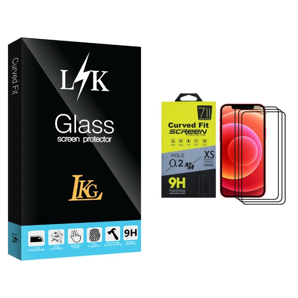 محافظ صفحه نمایش ال کا جی مدل LK Glass مناسب برای گوشی موبایل اپل iPhone 12 Pro Max بسته سه عددی