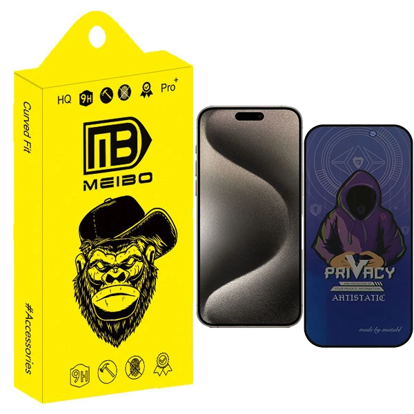 محافظ صفحه نمایش حریم شخصی میبو مدل Antistatic Crystal مناسب برای گوشی موبایل اپل iPhone 15 Pro max