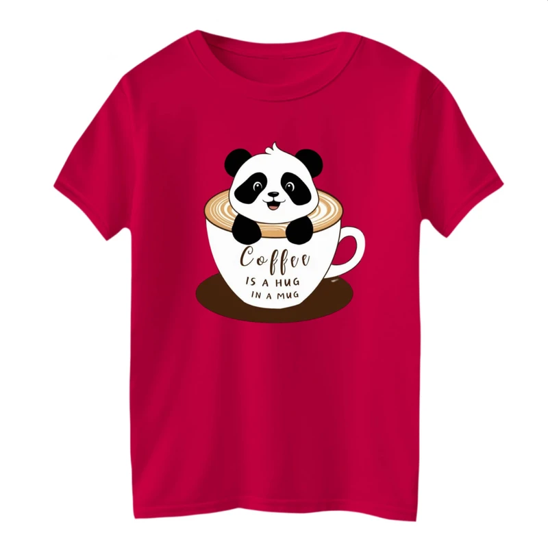 تی شرت آستین کوتاه بچگانه مدل پاندا و قهوه