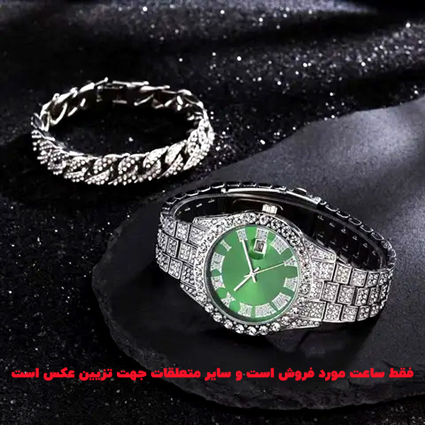 ساعت مچی عقربه‌ای مردانه مدل فول نگین کد date-n-s1