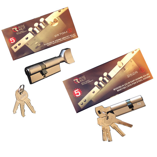 قفل و سیلندر رز مدل 252-257 مجموعه ۴ عددی