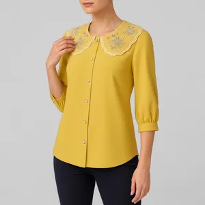 شومیز آستین سه ربع یقه ب ب زنانه مدل 5741