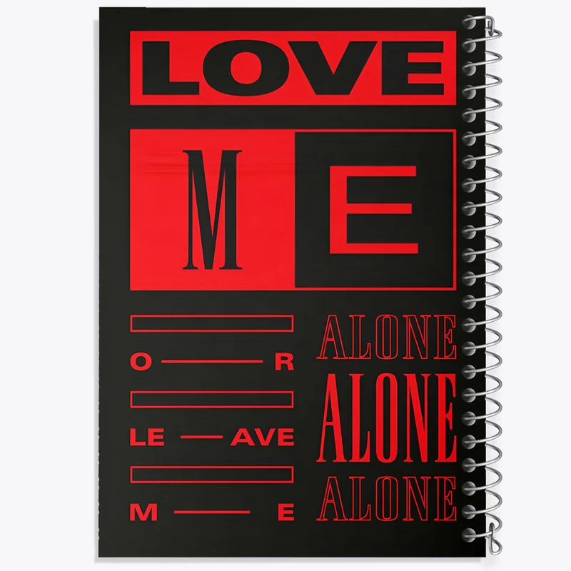 دفتر مشق 50 برگ خندالو طرح Love Me Alone کد F6388