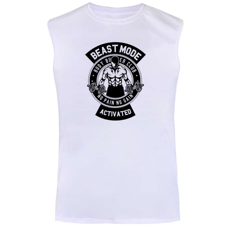 تاپ مردانه مدل بدنسازی  کد BA536  رنگ سفید