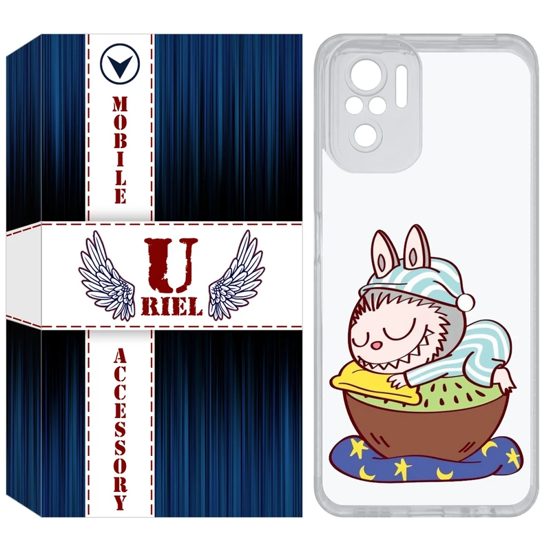 کاور یوریل قاب مدل Clear کد 127 طرح لبوبو Labubu مناسب برای گوشی موبایل شیائومی Redmi Note 10 4G / Note 10S / Poco M5s