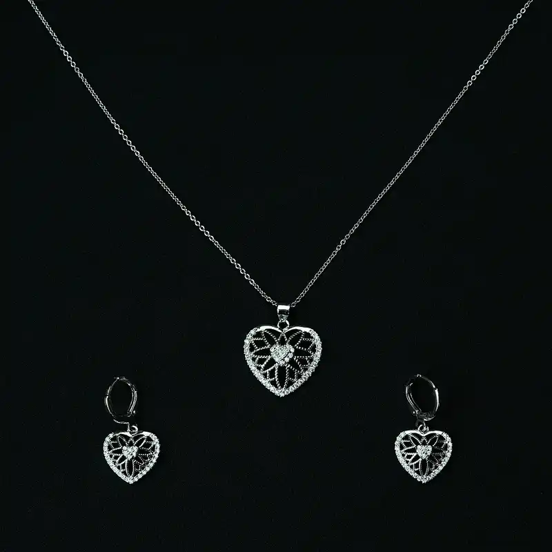 نیم ست زنانه مدل قلب برگ