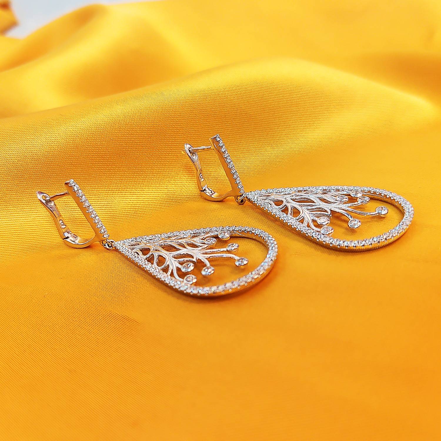 نیم ست نقره زنانه مدل جواهری کد NG2176