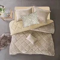 سرویس روتختی نوپه هوم مدل مخمل مینیمال کد N38 یک نفره 5 تکه به همراه روبالشی طرح دار مینیمال