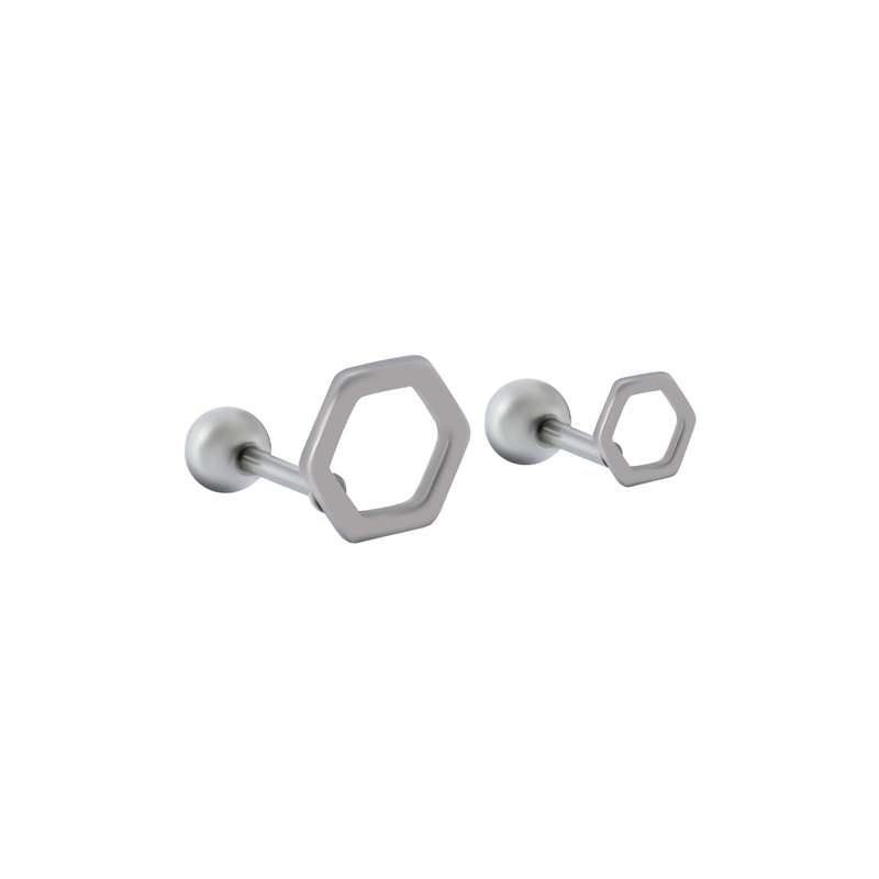 پیرسینگ گوش زنانه پایتخت مدل PS994 مجموعه دو عددی