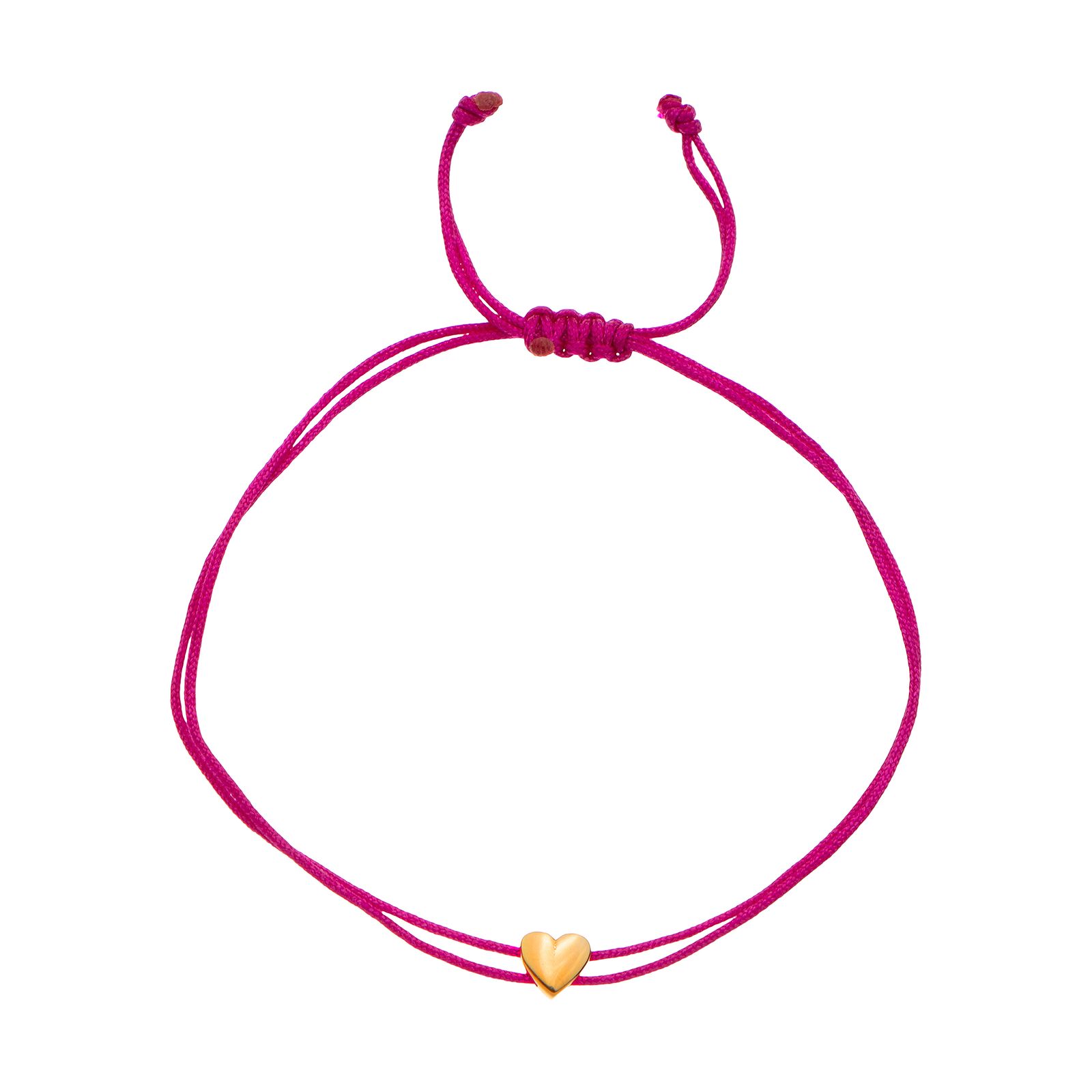 دستبند طلا 18 عیار زنانه با بند نخی درریس مدل قلب توپر کد ad9533 - - 3