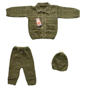 ست 3 تکه لباس بافتنی نوزادی نینو مدل KI_BI_ET3-2