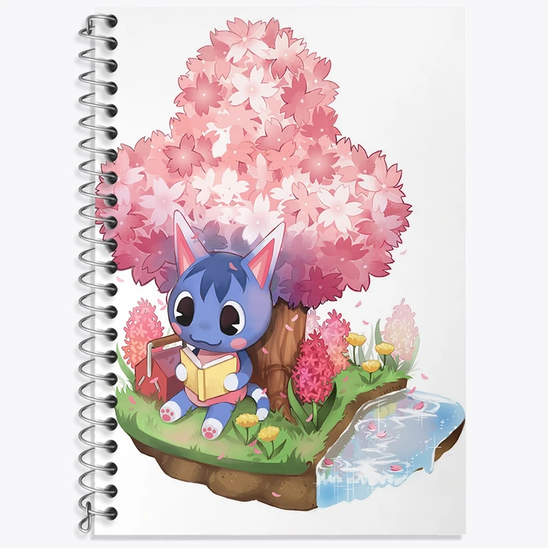دفتر زبان 50 برگ خندالو مدل سه خط طرح بازی انیمال کراسینگ (Animal Crossing) کد 32672
