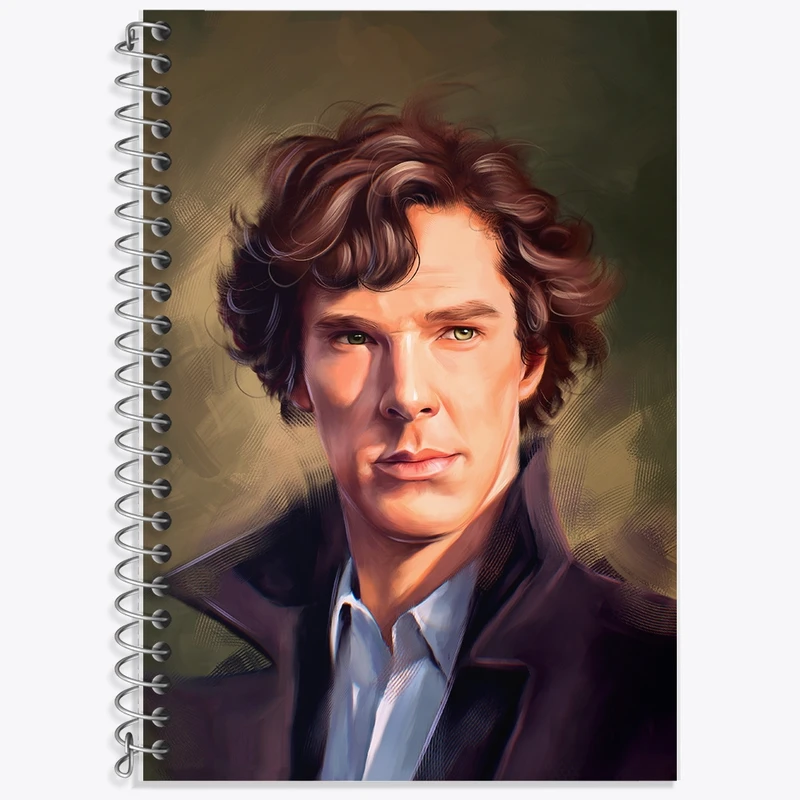 دفتر زبان 50 برگ خندالو مدل دو خط طرح شرلوک هولمز کد F872