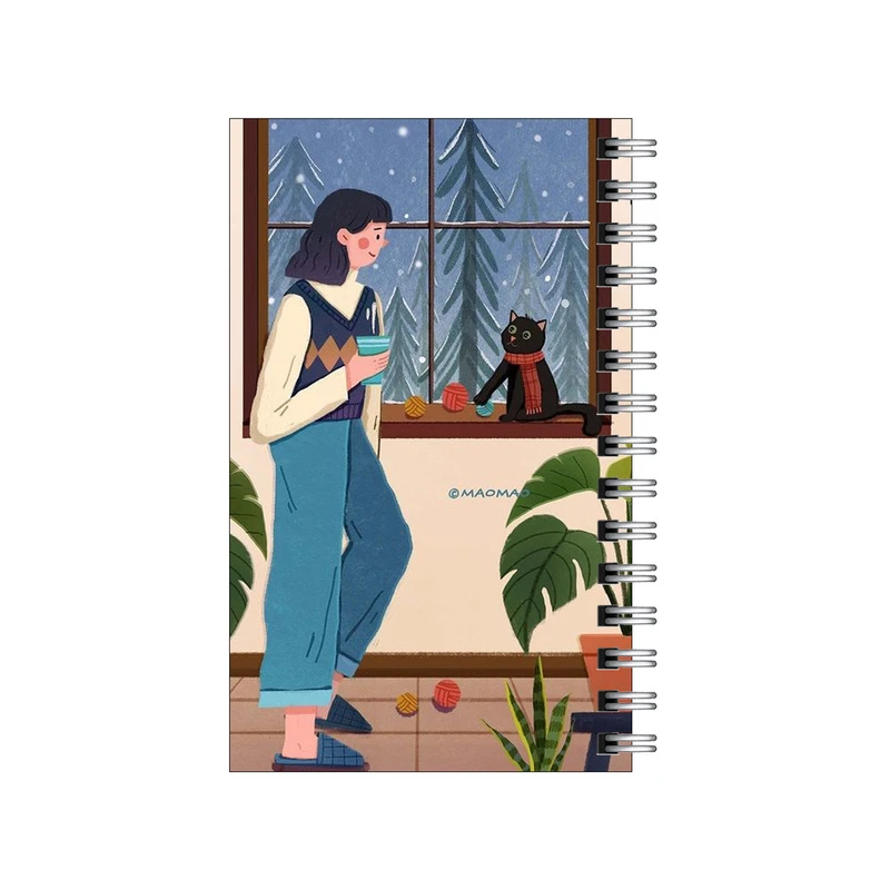 دفترچه یادداشت مدل to do list طرح دختر و منظره زمستان کد 9604594