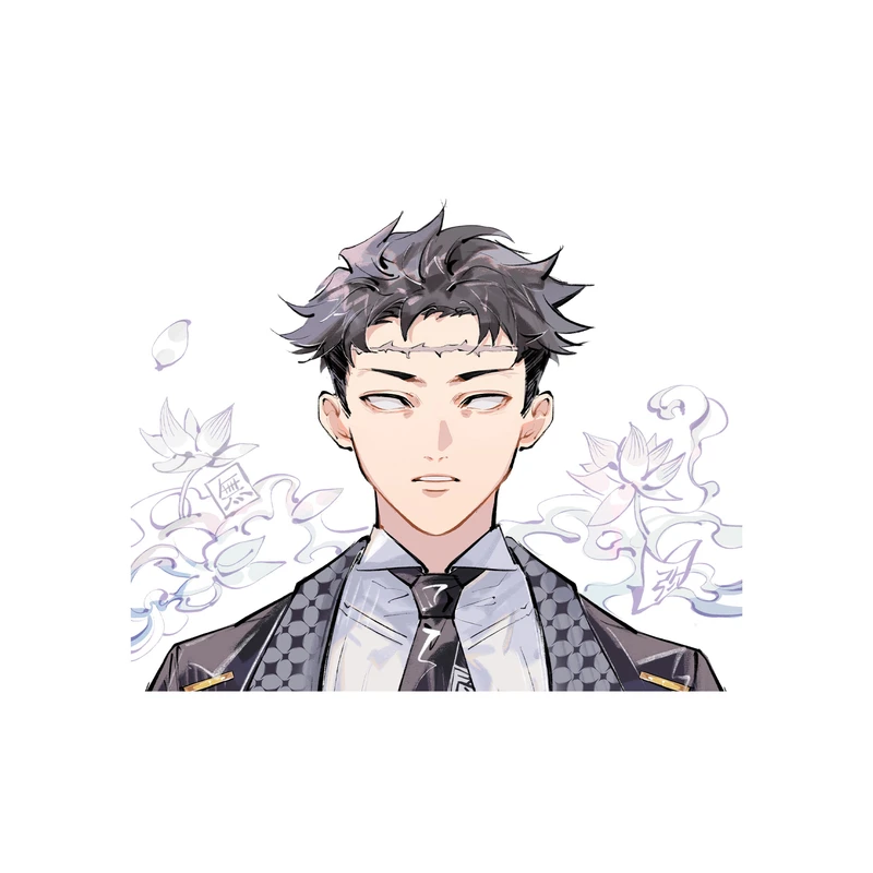 استیکر لپ تاپ و موبایل مدل انیمه طرح شیطان کش گیومی هیمجیما demon slayer Gyomei Himejima کد 841