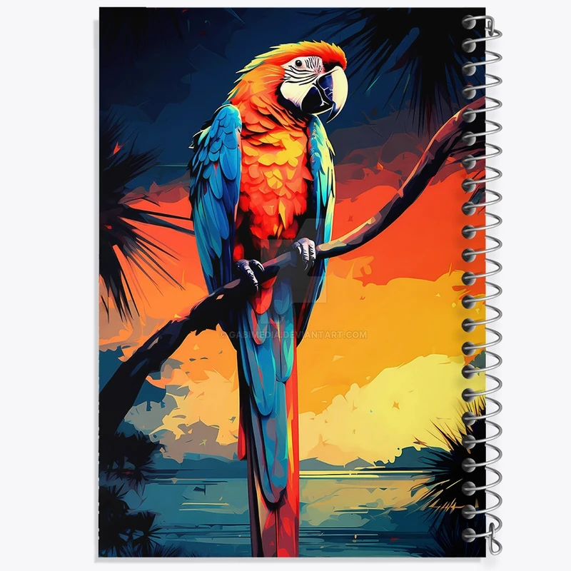 دفتر ژورنال نویسی 50 برگ خندالو مدل نقطه ای طرح طوطی کد F2776