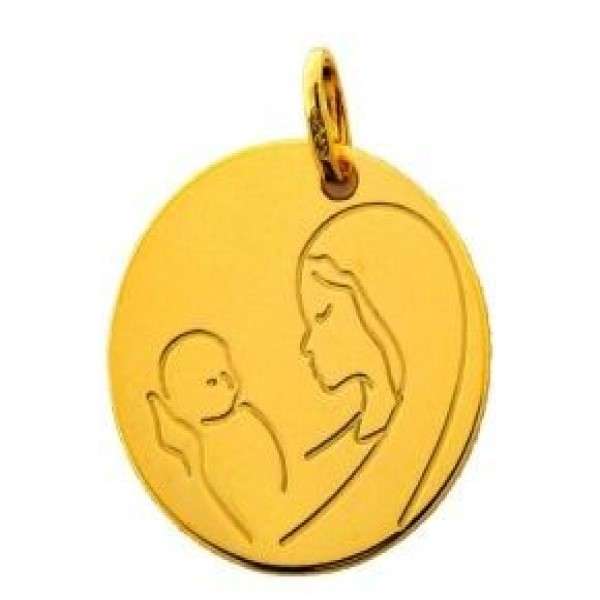 آویز گردنبند طلا 18 عیار زنانه قیراط طرح مادر و نوزاد کد GH2489