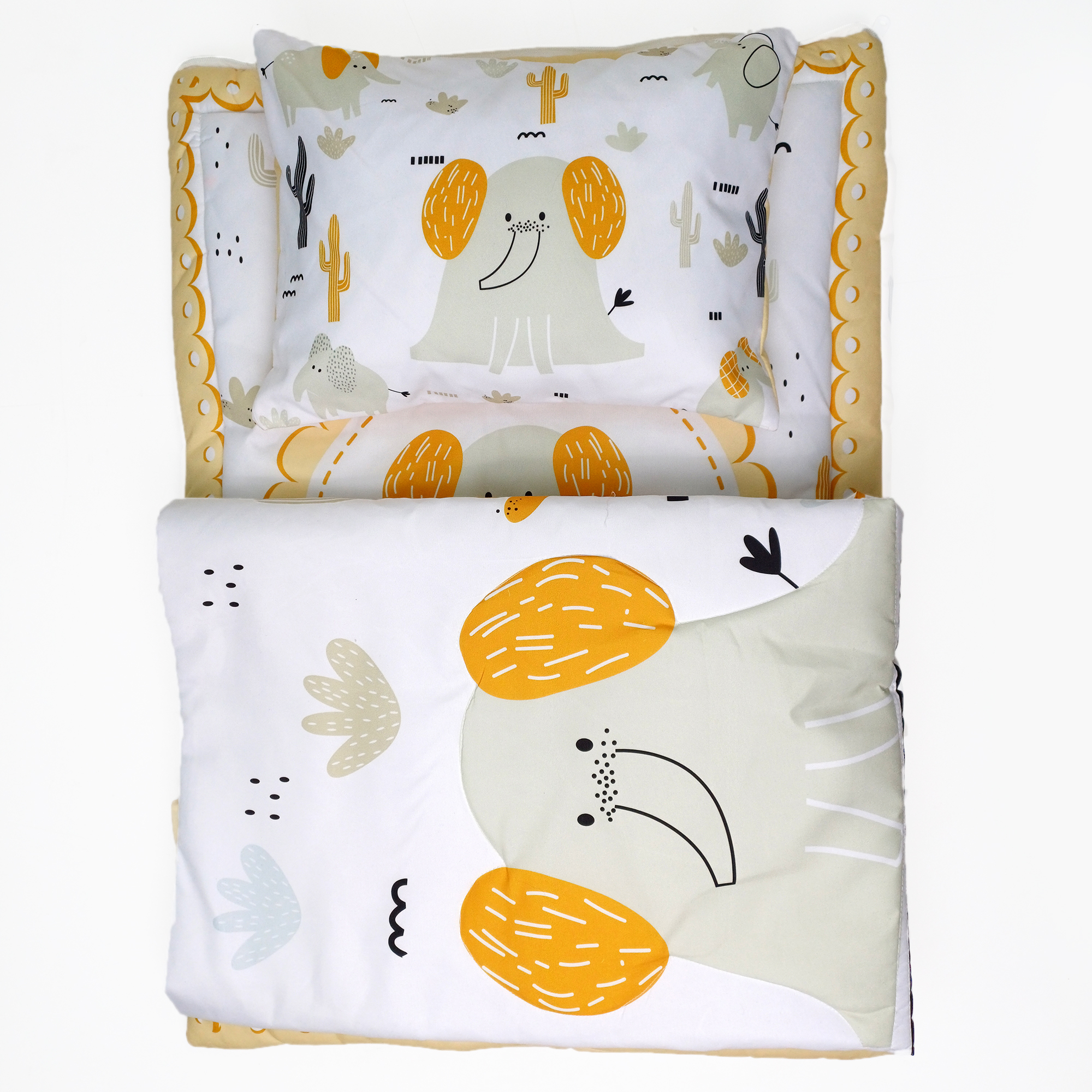 سرویس خواب نوزاد مدل فیل بیسکویتی مجموعه 3 عددی