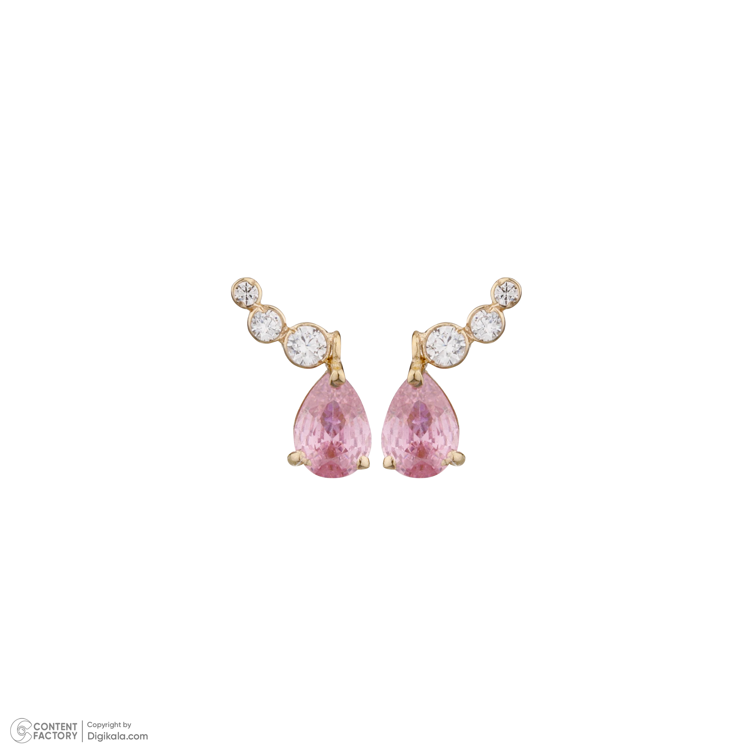 گوشواره طلا 18 عیار زنانه گالری شیدا مجد مدل ارمغان رز کوارتز