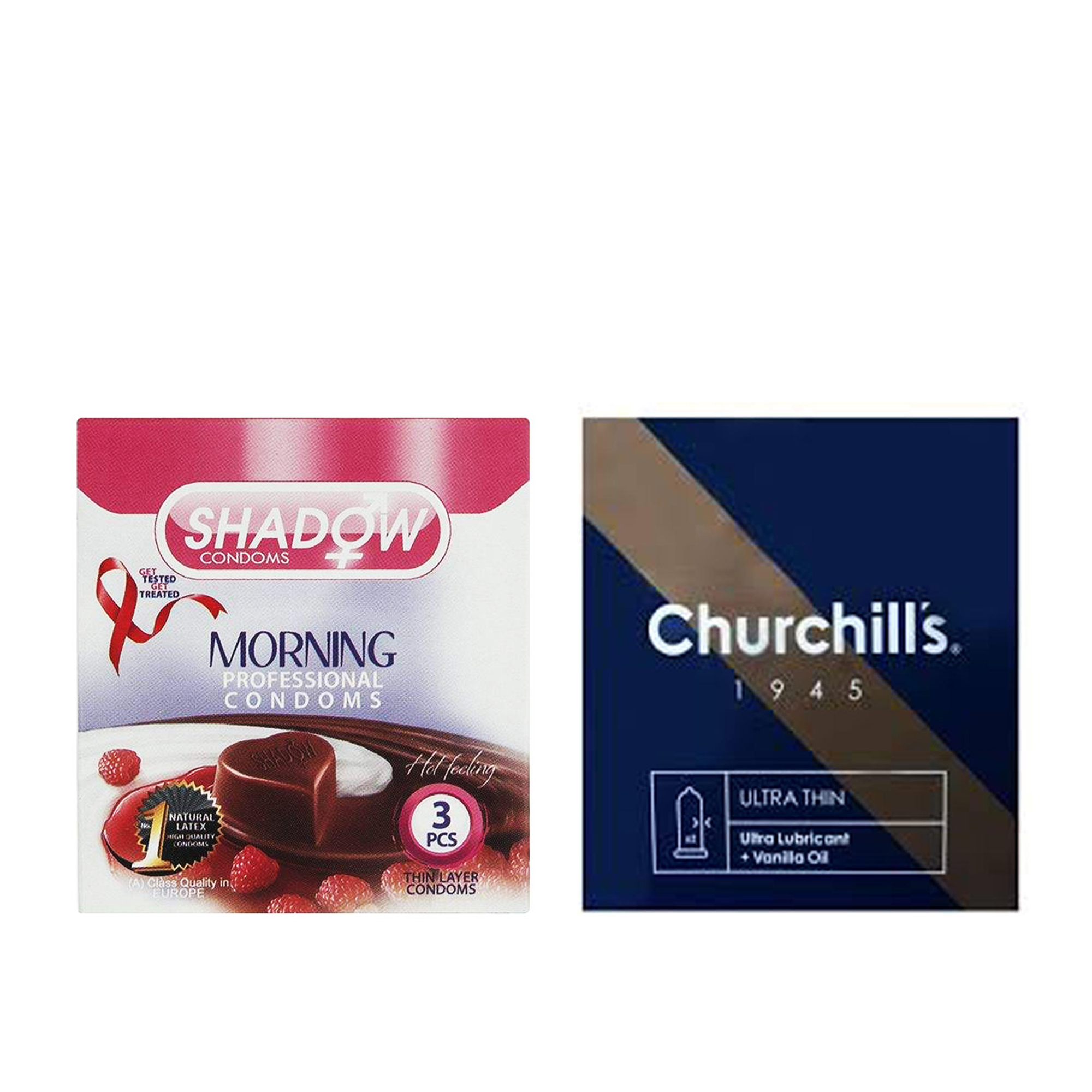 کاندوم چرچیلز مدل Ultra Thin بسته 3 عددی به همراه کاندوم شادو مدل Morning بسته 3 عددی